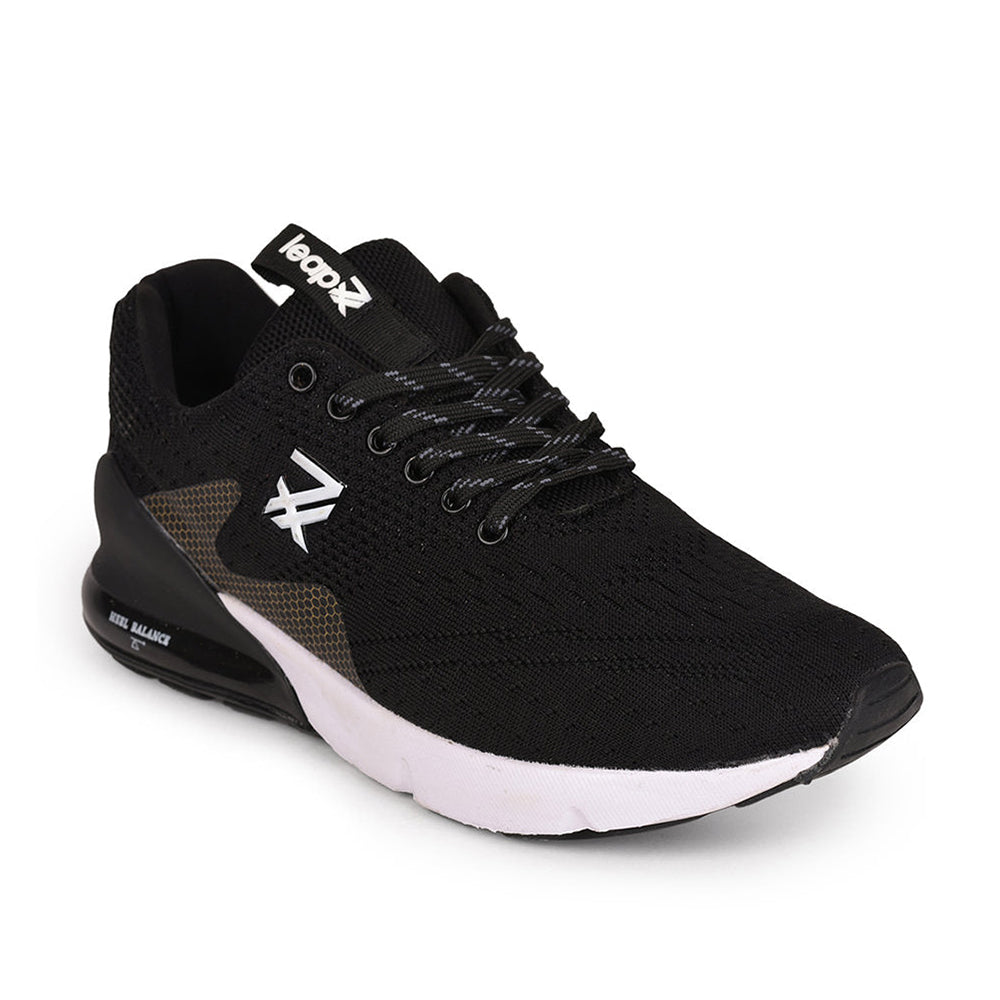 Leap7x Lace Up Athleisure Shoes For Men Black REVOLT By Liberty