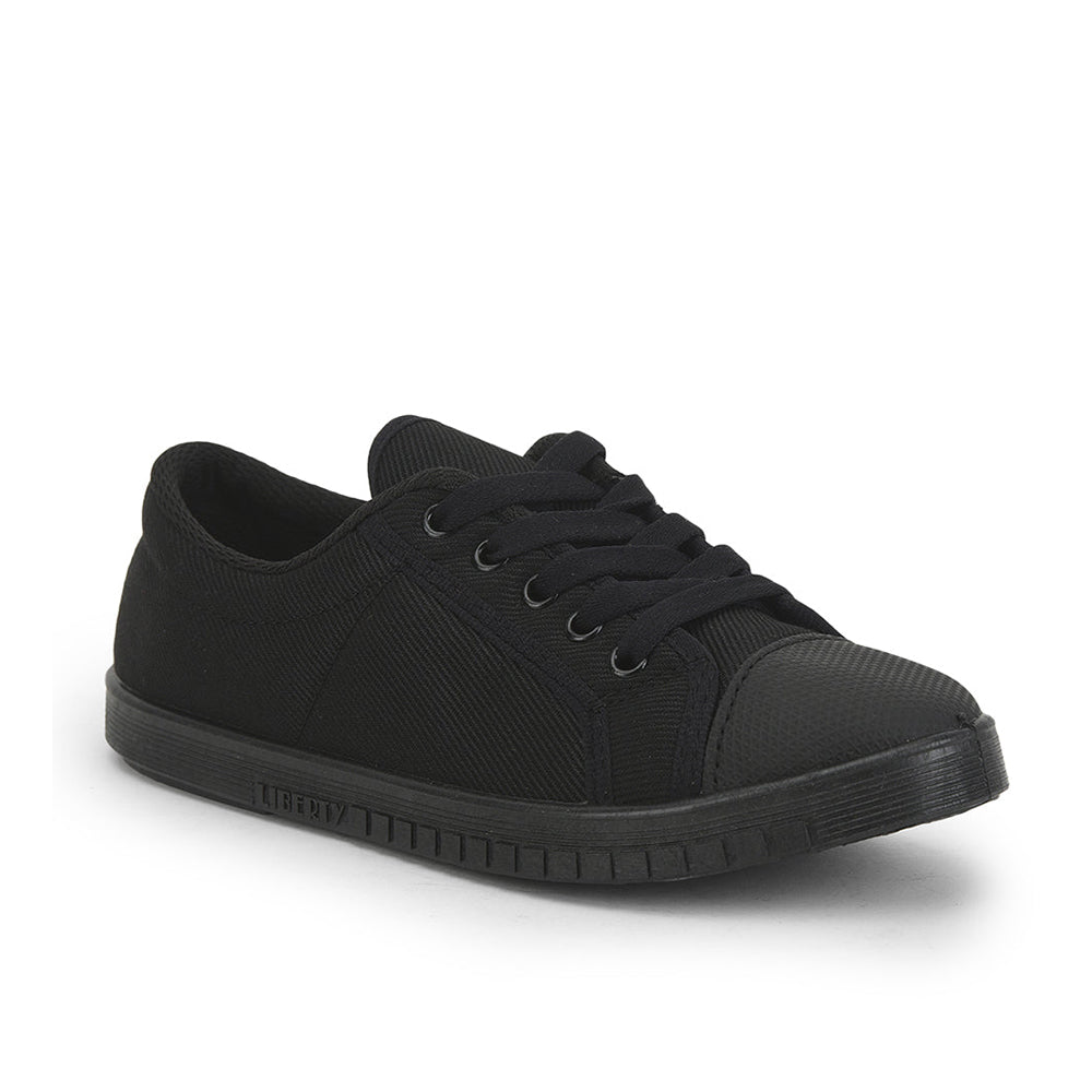 Gliders Black Lacing PT School Shoes For Kids TENIS By Liberty