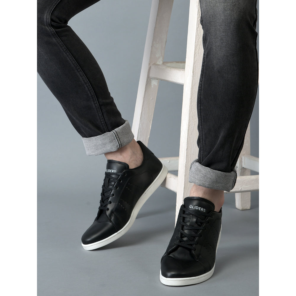 Gliders Casual Black Lacing Sneakers For Men ANDERSON By Liberty