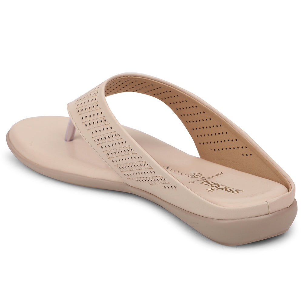 Senorita Cream Casual Slipper For Women AGL-101 