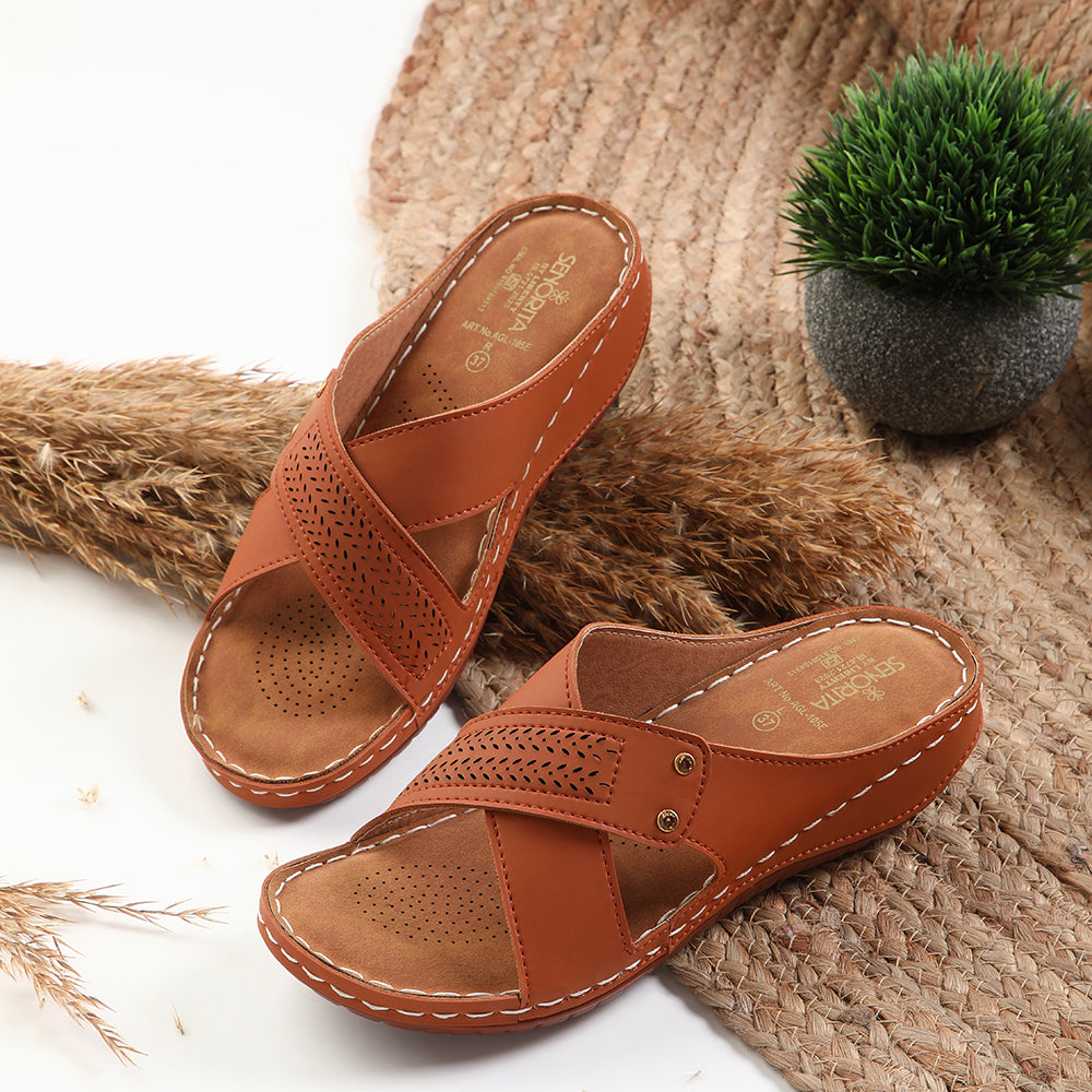 Senorita Tan Casual Slipper For Women AGL-105E 