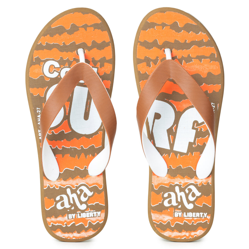 A-HA By Casual Orange Flip-Flops For Men AHA-27 By Liberty