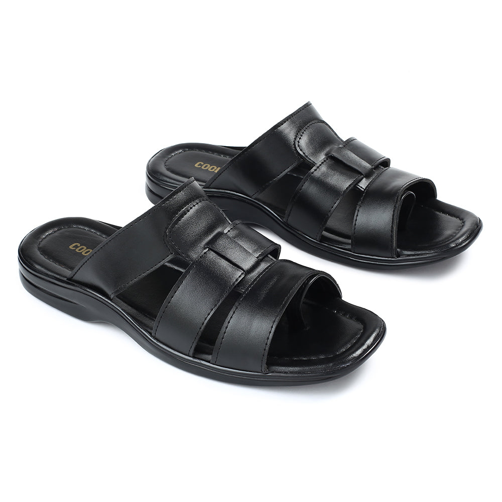 Coolers Black Casual Slipper For Men COOL99-628 