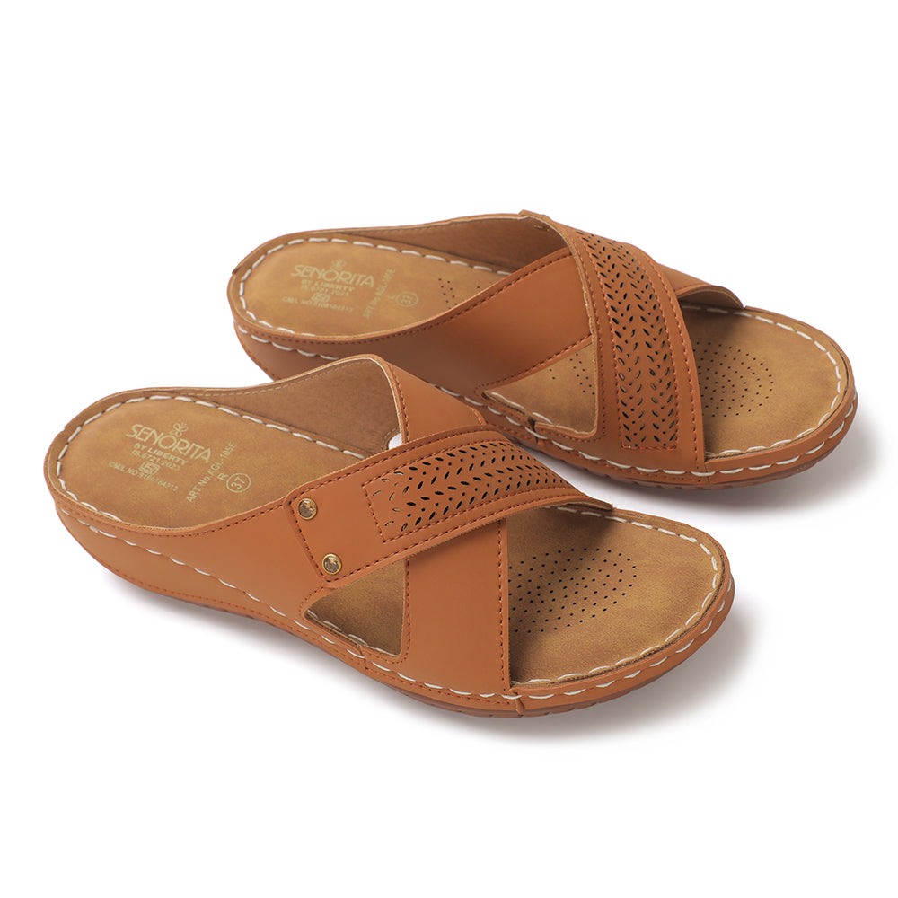 Senorita Tan Casual Slipper For Women AGL-105E 