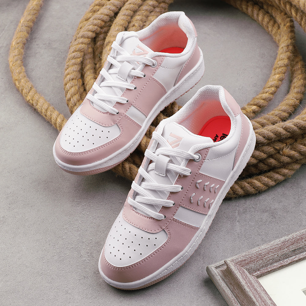 Leap7x Lacing Peach Casual Sneakers For Women NEXTY-2E 