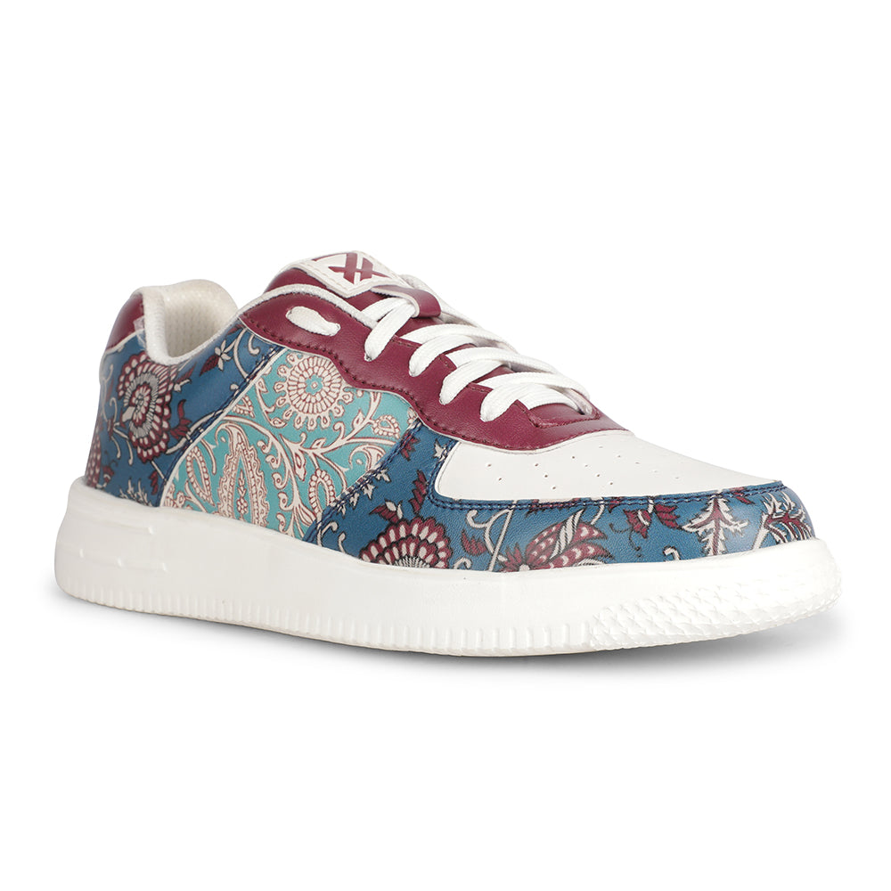 Leap7x Lacing White Block Printed Casual Sneakers For Men MJH-M3 By Liberty