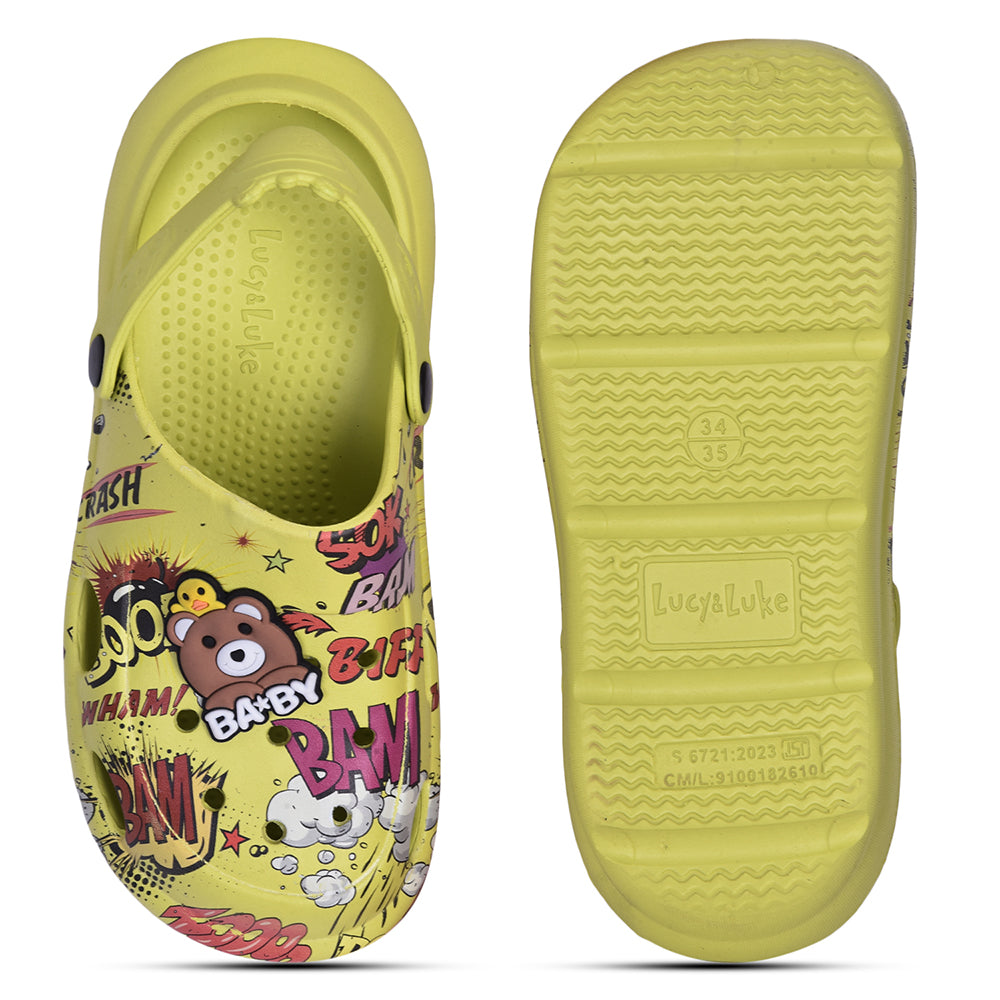 Lucy & Luke P. Green Casual Sling Back Clogs For Kids ALEX-1E By Liberty