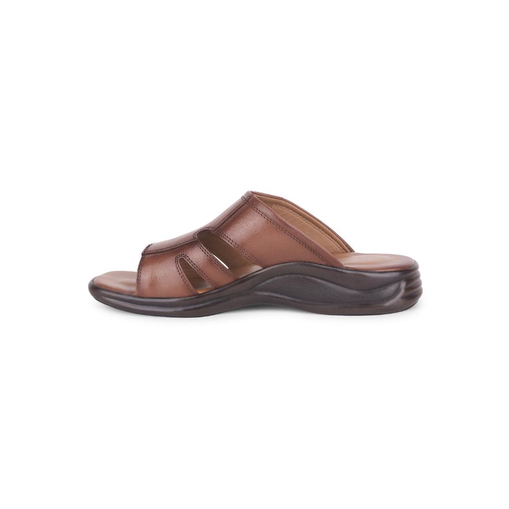 Healers Casual Tan Toe Ring Slippers For Men 213-93 By Liberty