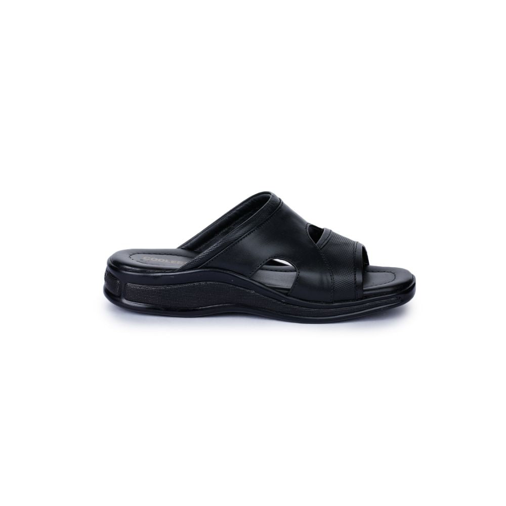 Coolers Casual (Black) Slippers For Men 25-12 By Liberty