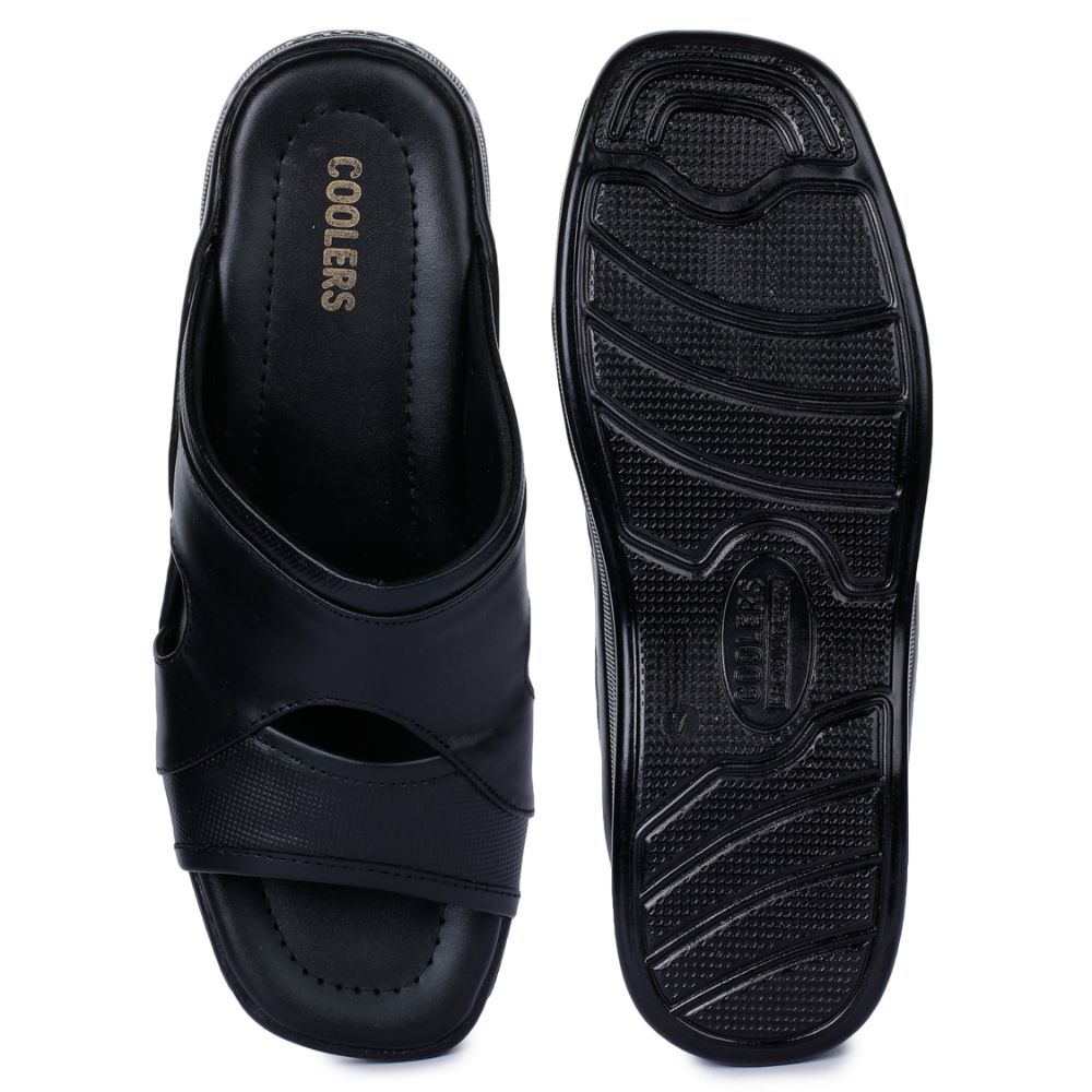 Coolers Casual (Black) Slippers For Men 25-12 By Liberty