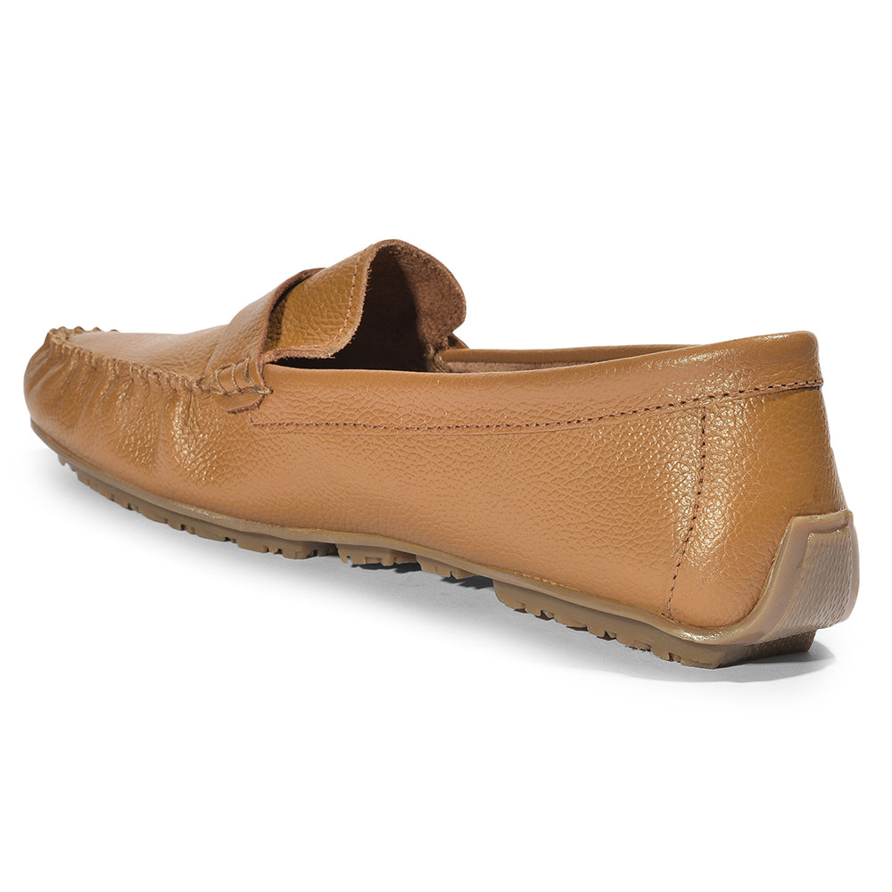 Healers Formal Shoes Tan Loafers For Women 274-21 By Liberty