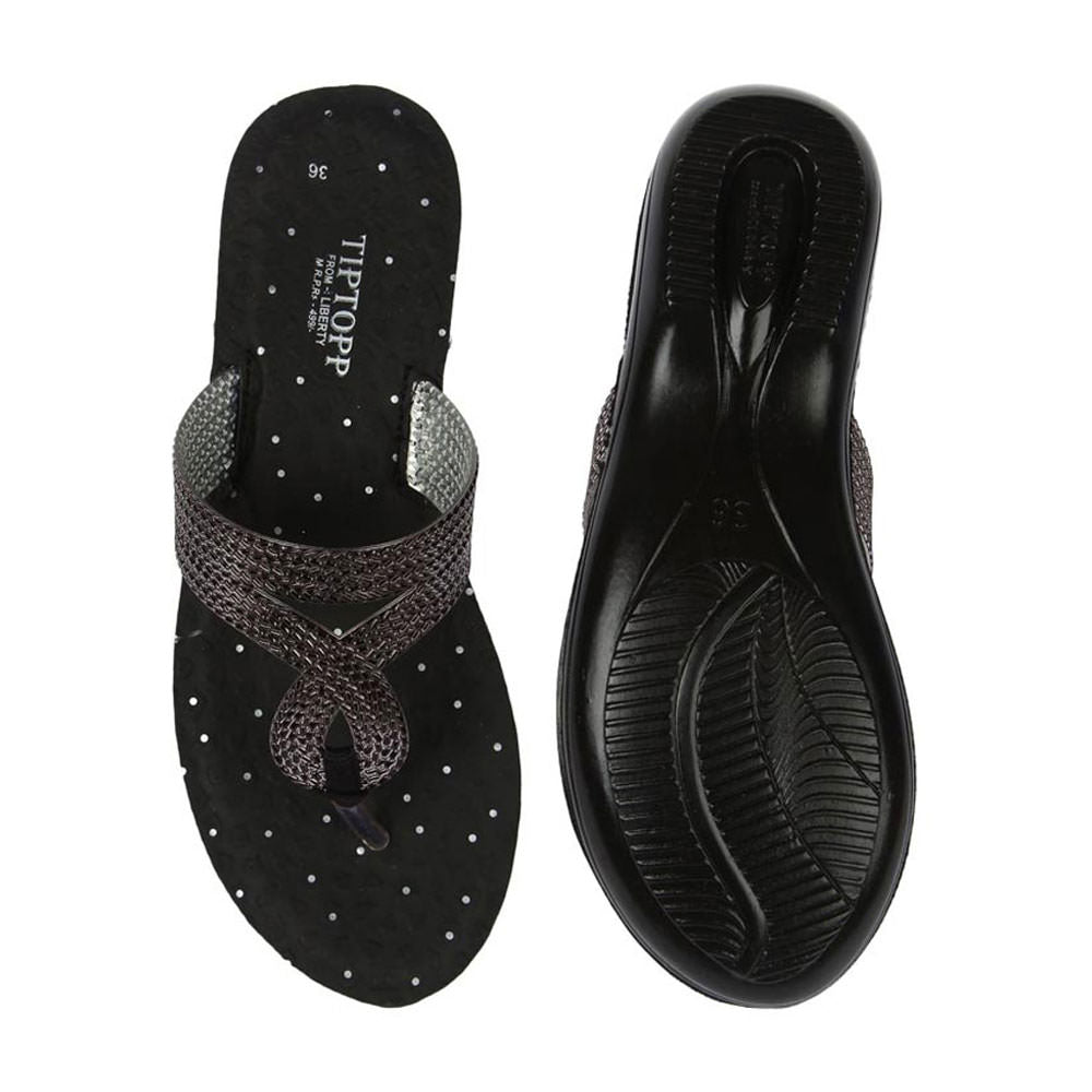 A-HA By Liberty ETHNIC-5 Women Ethnic Black Slippers