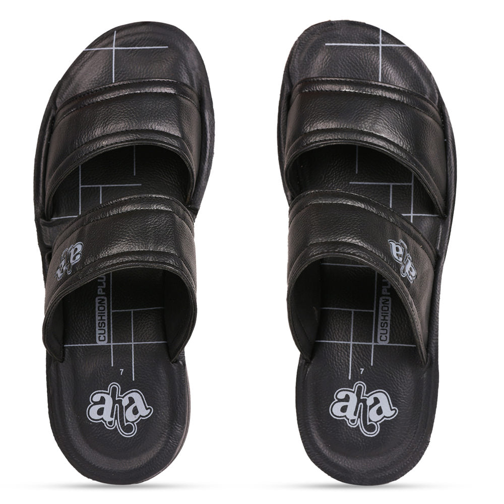 A-HA By Liberty GHD-5 Casual Black Slipper For Men