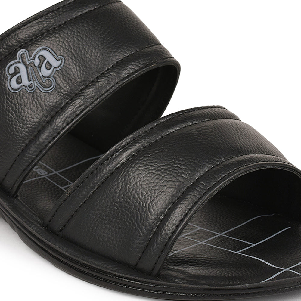 A-HA By Liberty GHD-5 Casual Black Slipper For Men