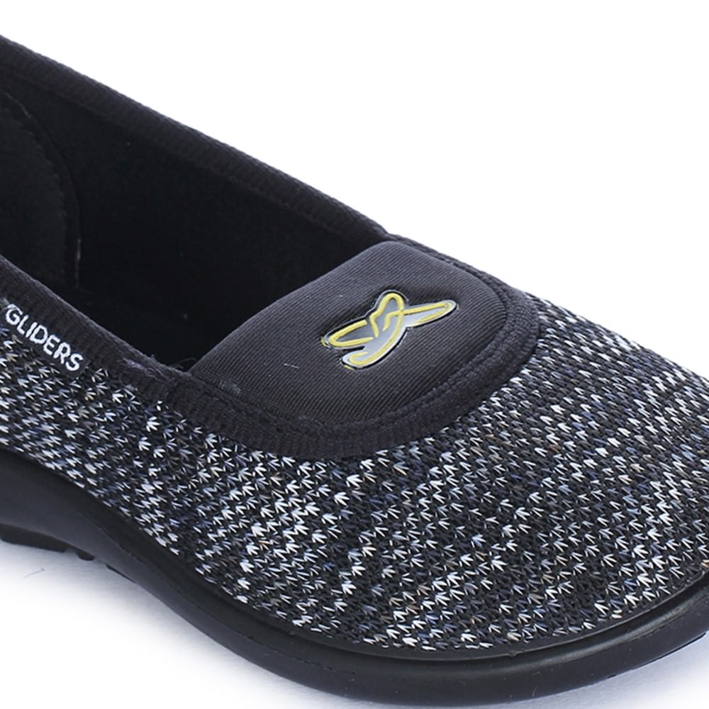 Gliders (Black) Casual Ballerina Shoes For Women ELENA-3 By Liberty