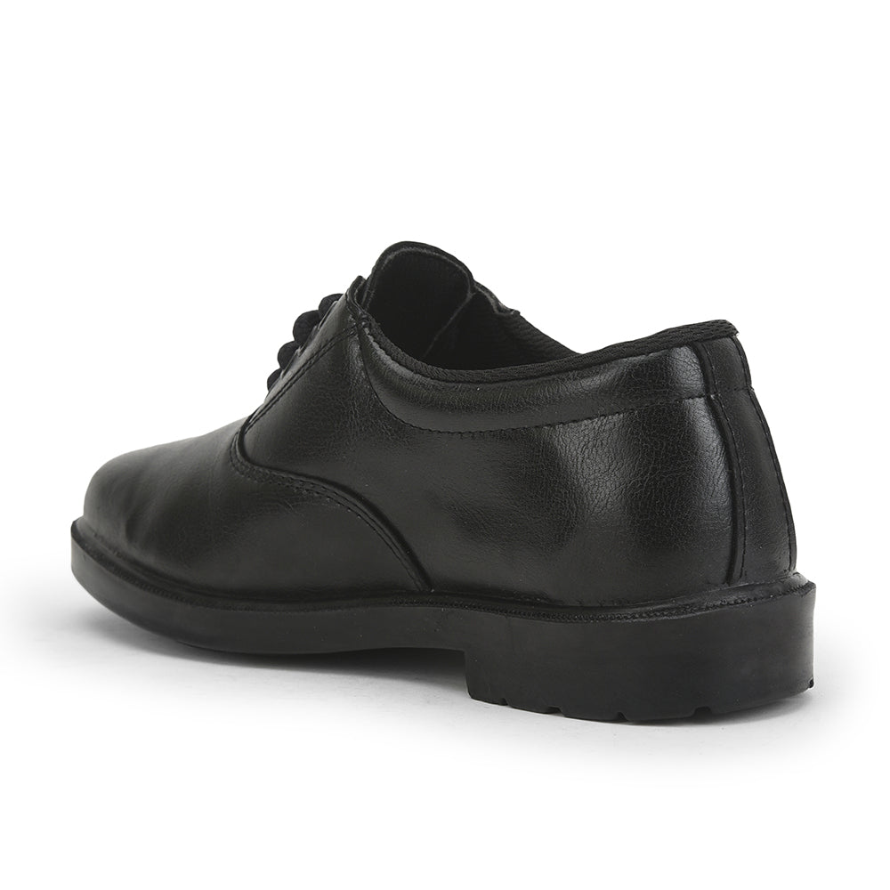 Prefect (Black) Lacing School Shoes For Kids SKOOLBOYPU By Liberty