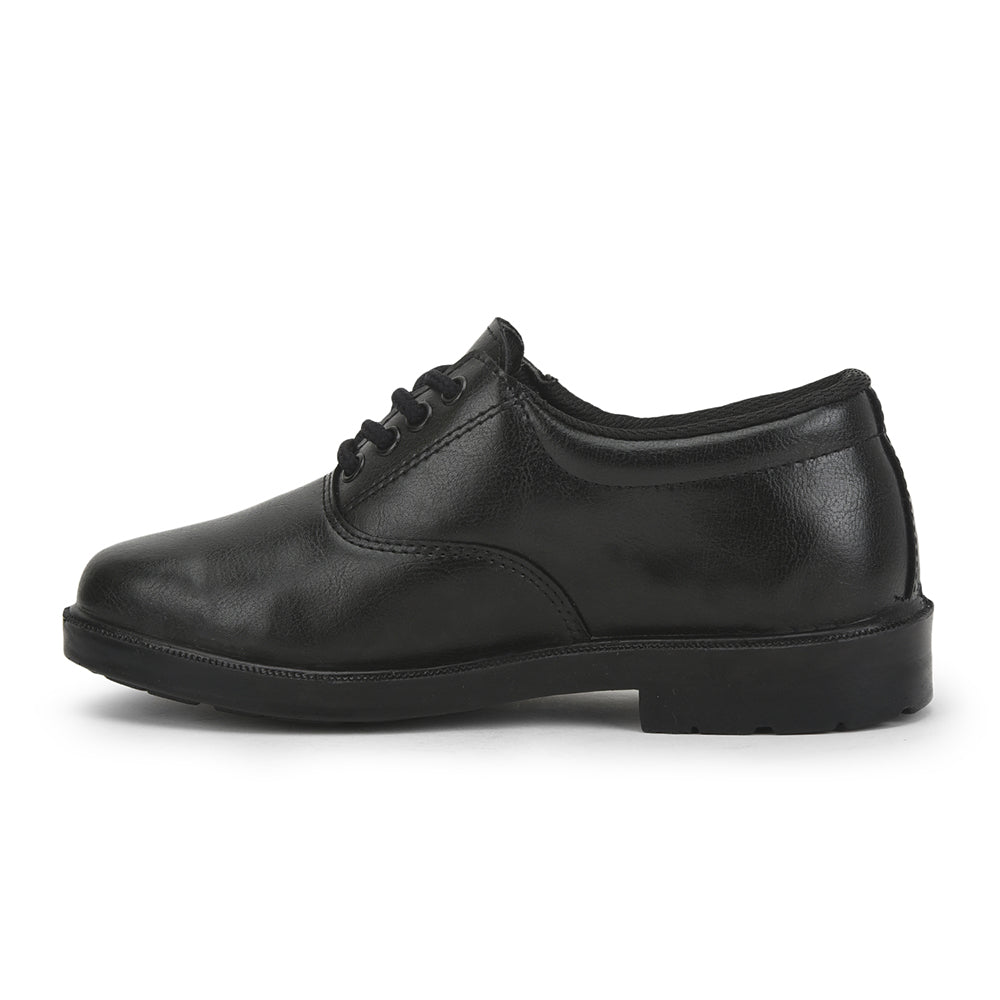 Prefect (Black) Lacing School Shoes For Kids SKOOLBOYPU By Liberty