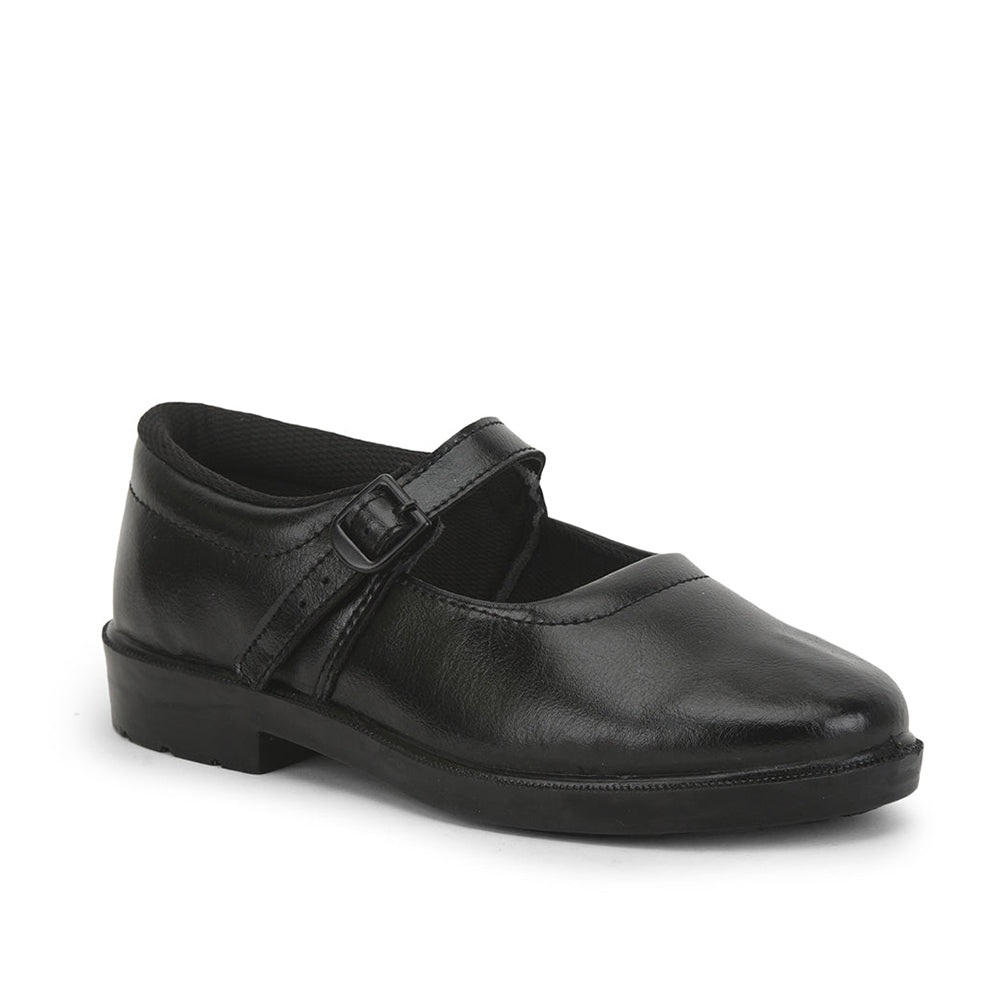 Prefect (Black) Ballerina School Shoes For Kids SKOOLGRLPU By Liberty