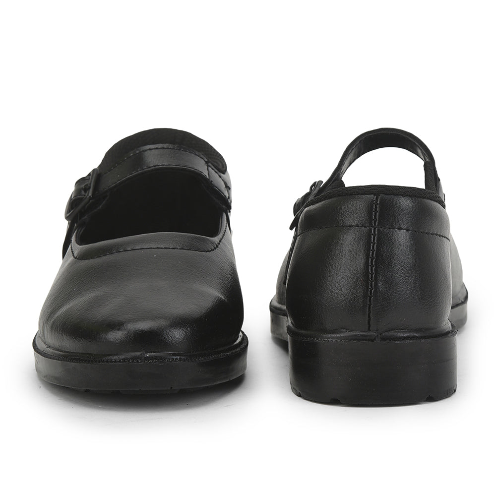 Prefect (Black) Ballerina School Shoes For Kids SKOOLGRLPU By Liberty