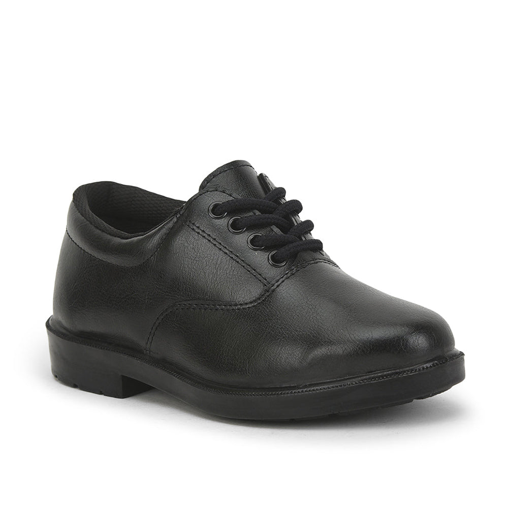 Prefect (Black) Lacing School Shoes For Kids SKOOLBOYPU By Liberty