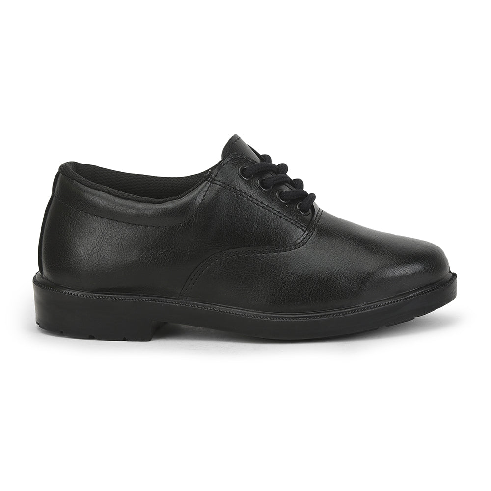 Prefect (Black) Lacing School Shoes For Kids SKOOLBOYPU By Liberty