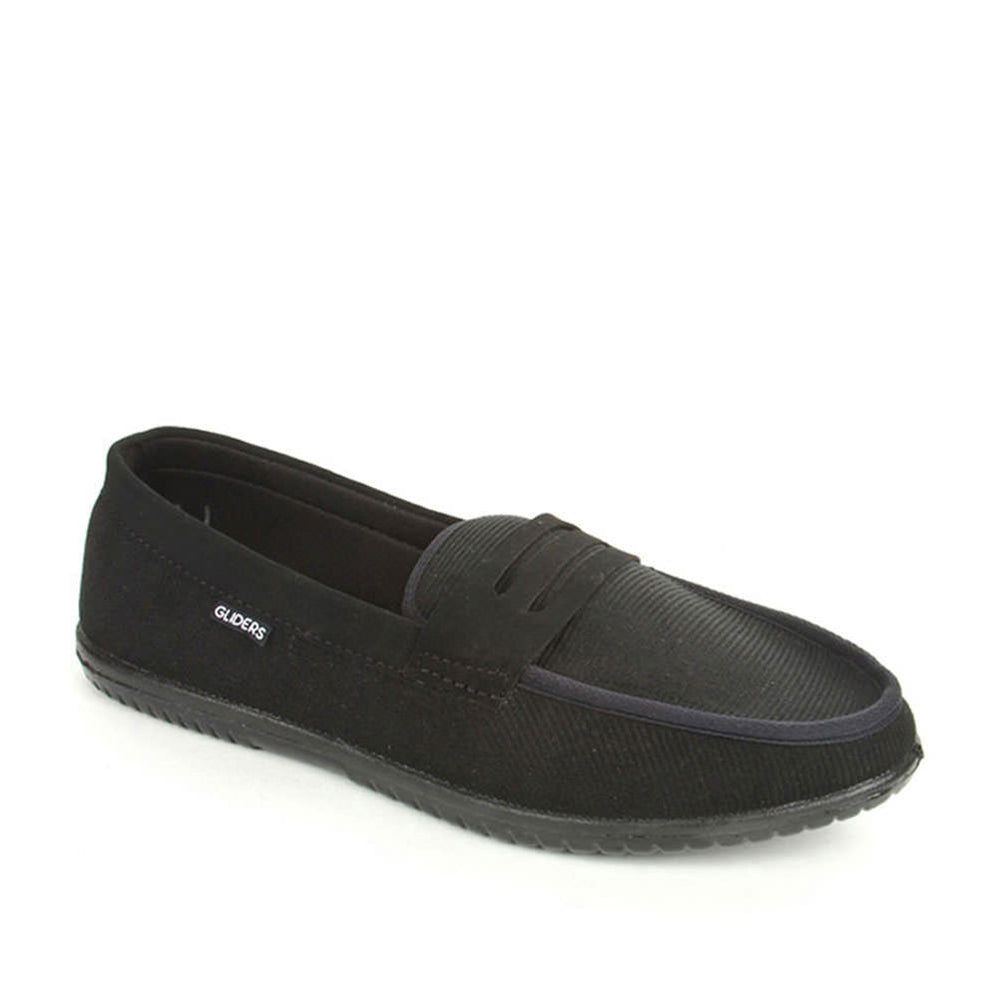 Gliders (Black) Casual Slip on Shoes For Men EXCITOR By Liberty