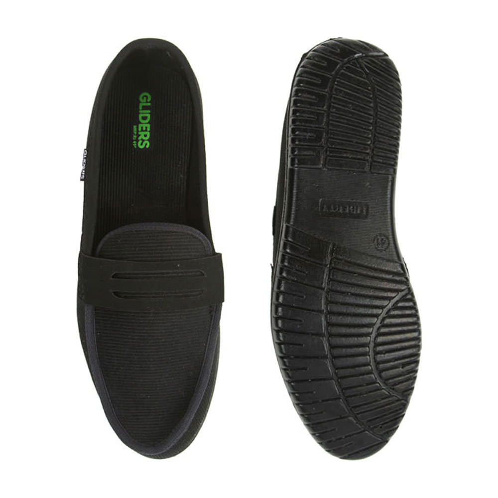 Gliders (Black) Casual Slip on Shoes For Men EXCITOR By Liberty