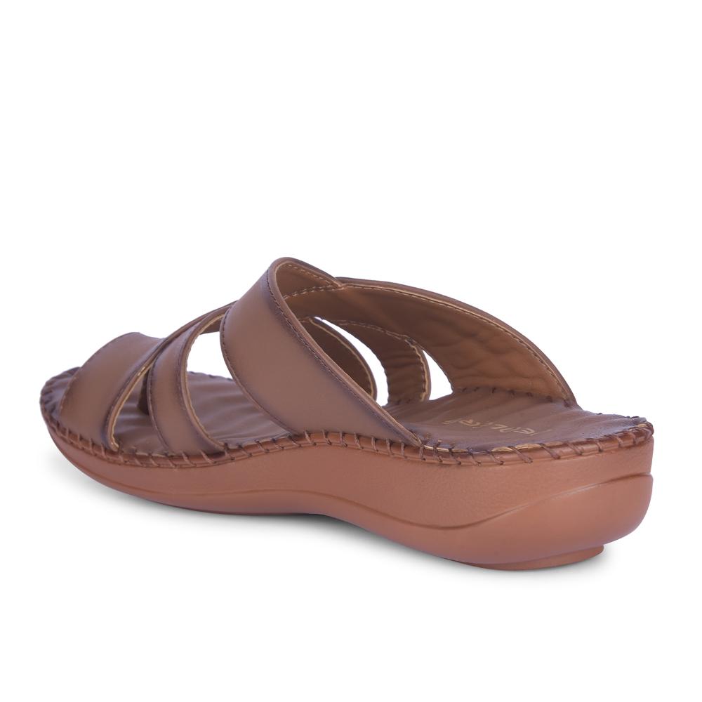 Healers Casual Tan Toe Ring Slippers For Women DELMA-1E By Liberty