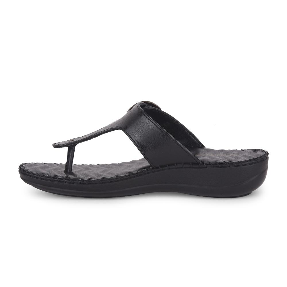 Healers Casual Black Slippers For Women DELMA-3E By Liberty