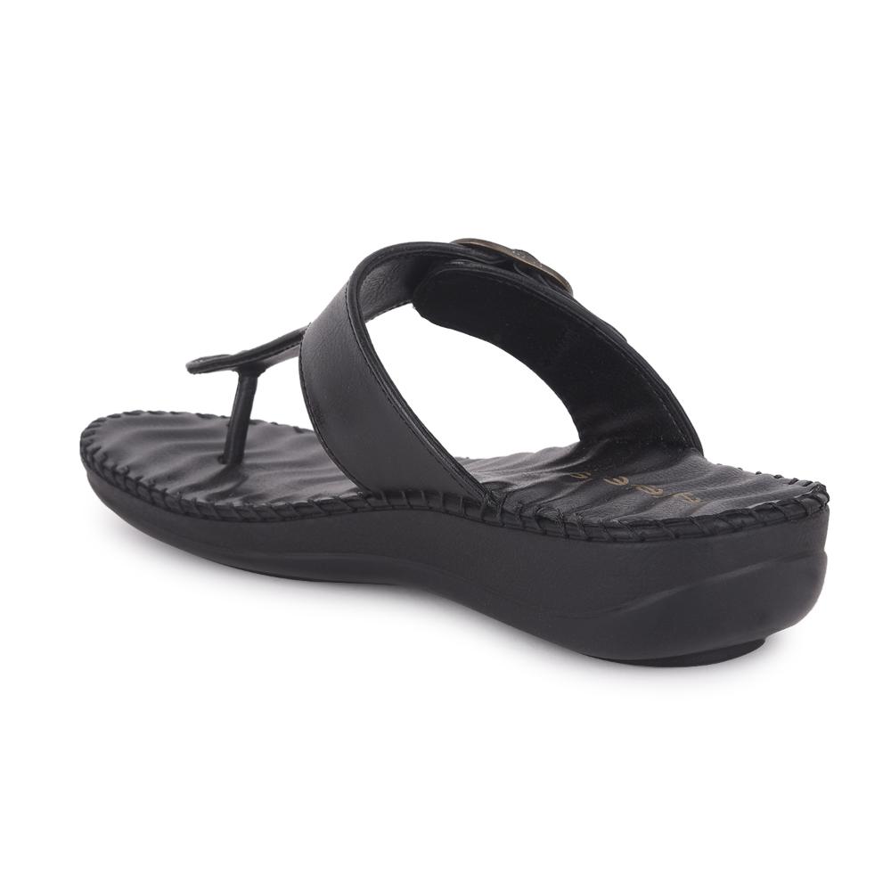 Healers Casual Black Slippers For Women DELMA-3E By Liberty