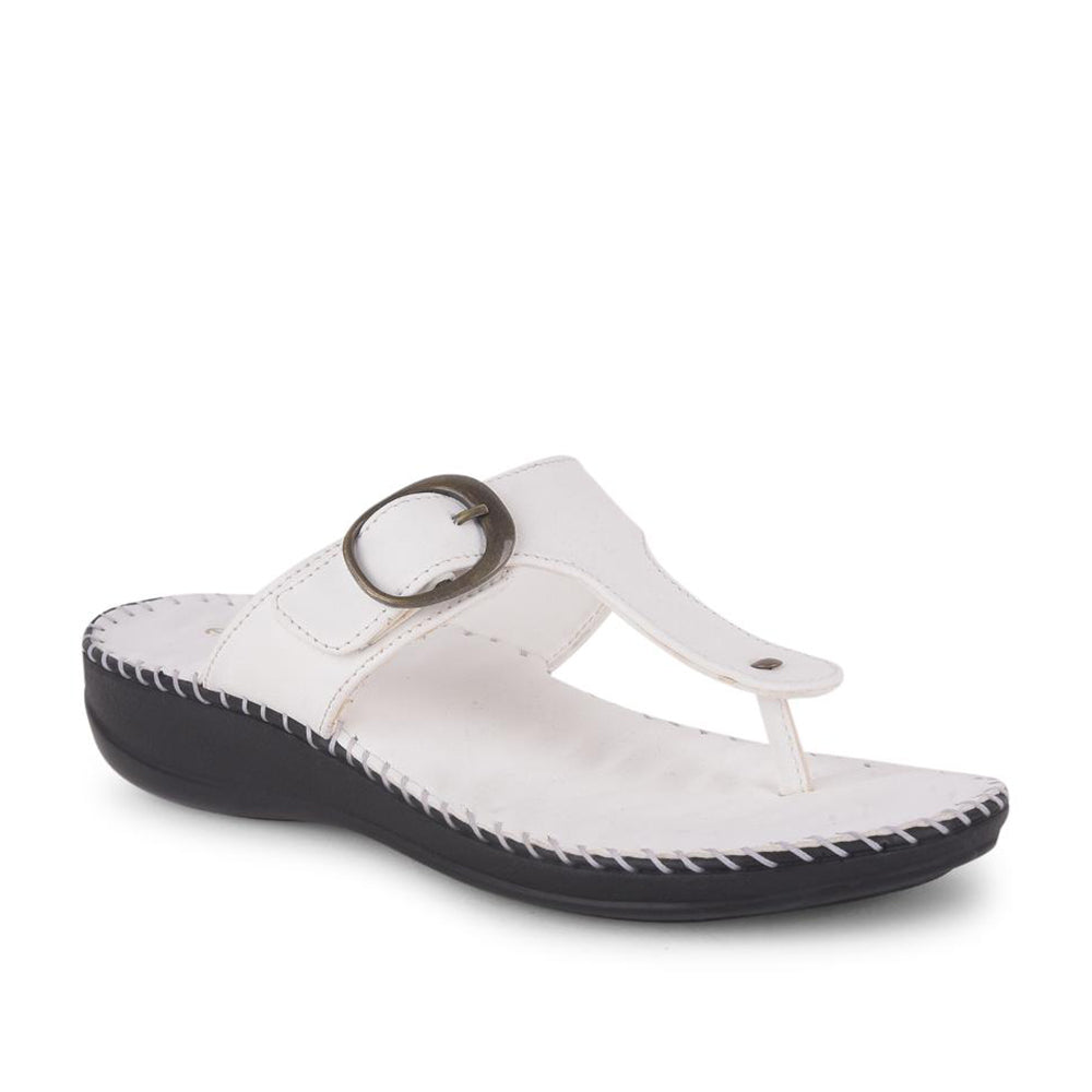 Healers Casual White Slippers For Women DELMA-3E By Liberty