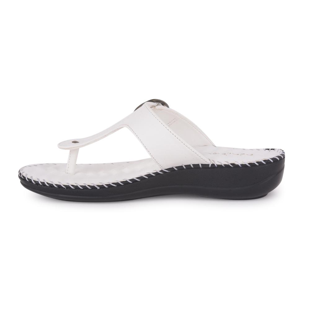 Healers Casual White Slippers For Women DELMA-3E By Liberty