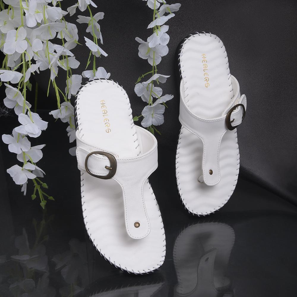 Healers Casual White Slippers For Women DELMA-3E By Liberty