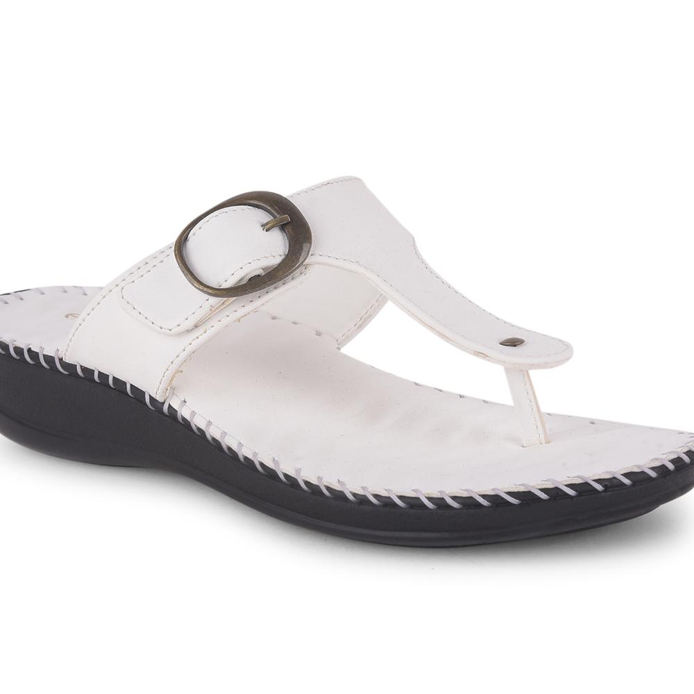 Healers Casual White Slippers For Women DELMA-3E By Liberty