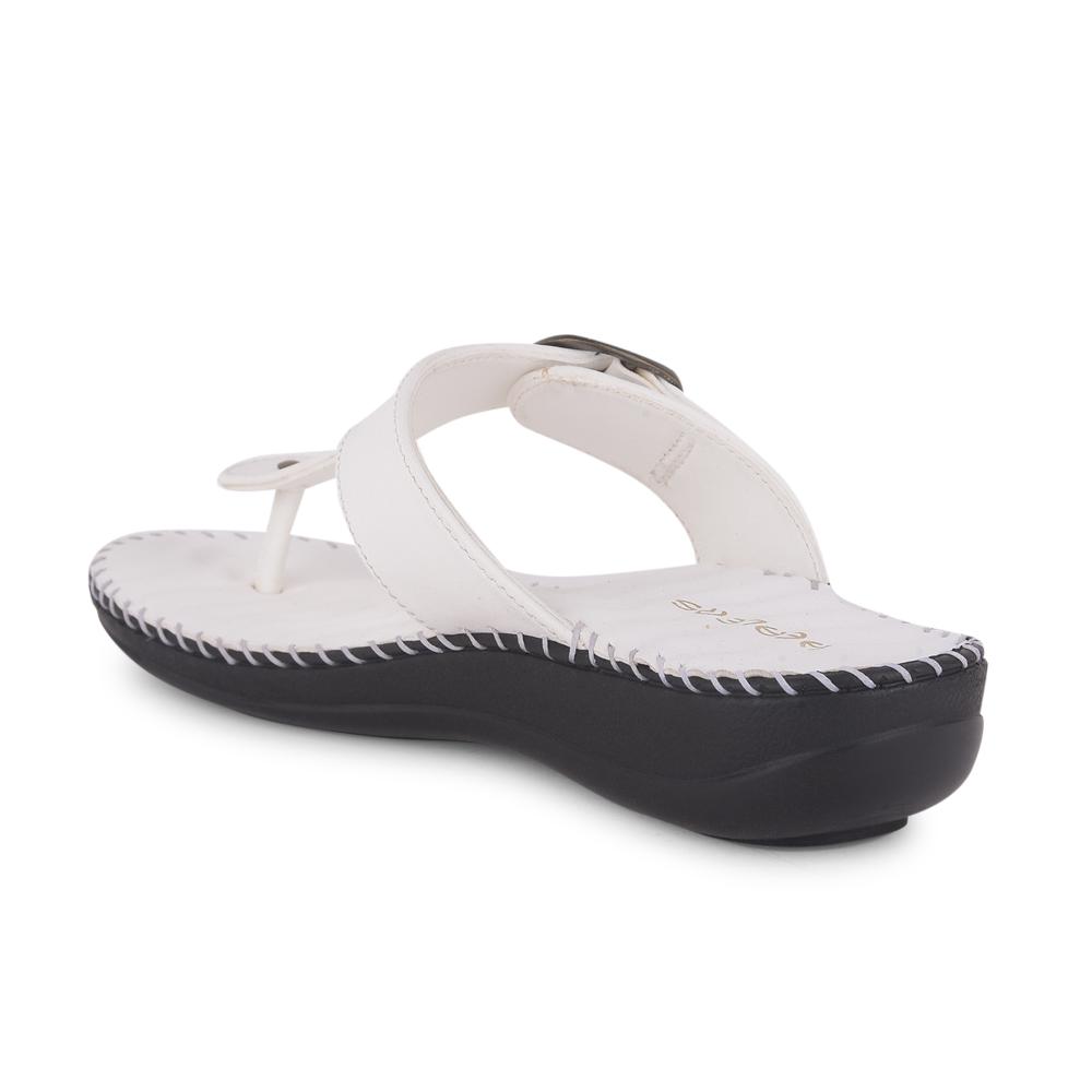 Healers Casual White Slippers For Women DELMA-3E By Liberty