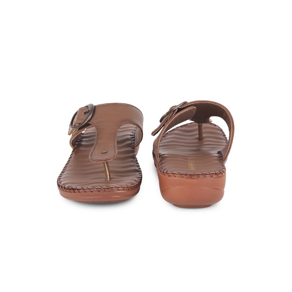 Healers Casual Tan Slippers For Women DELMA-3E By Liberty