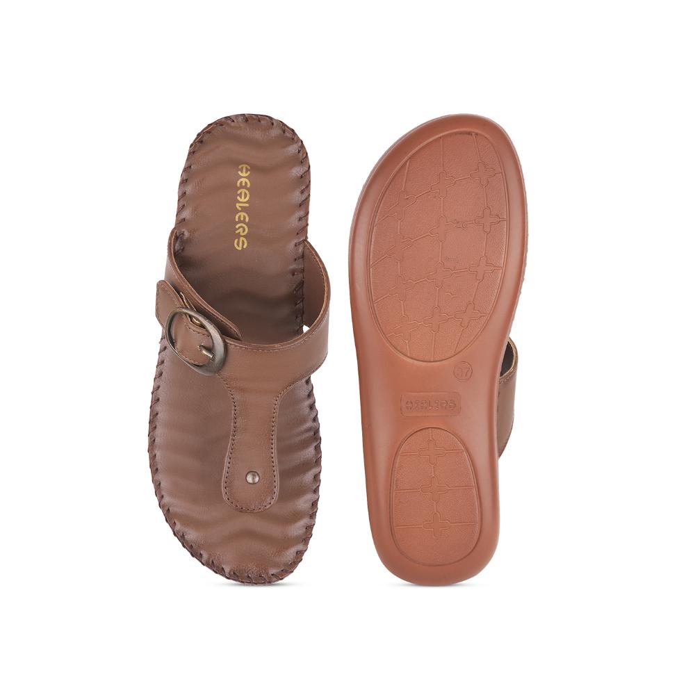 Healers Casual Tan Slippers For Women DELMA-3E By Liberty