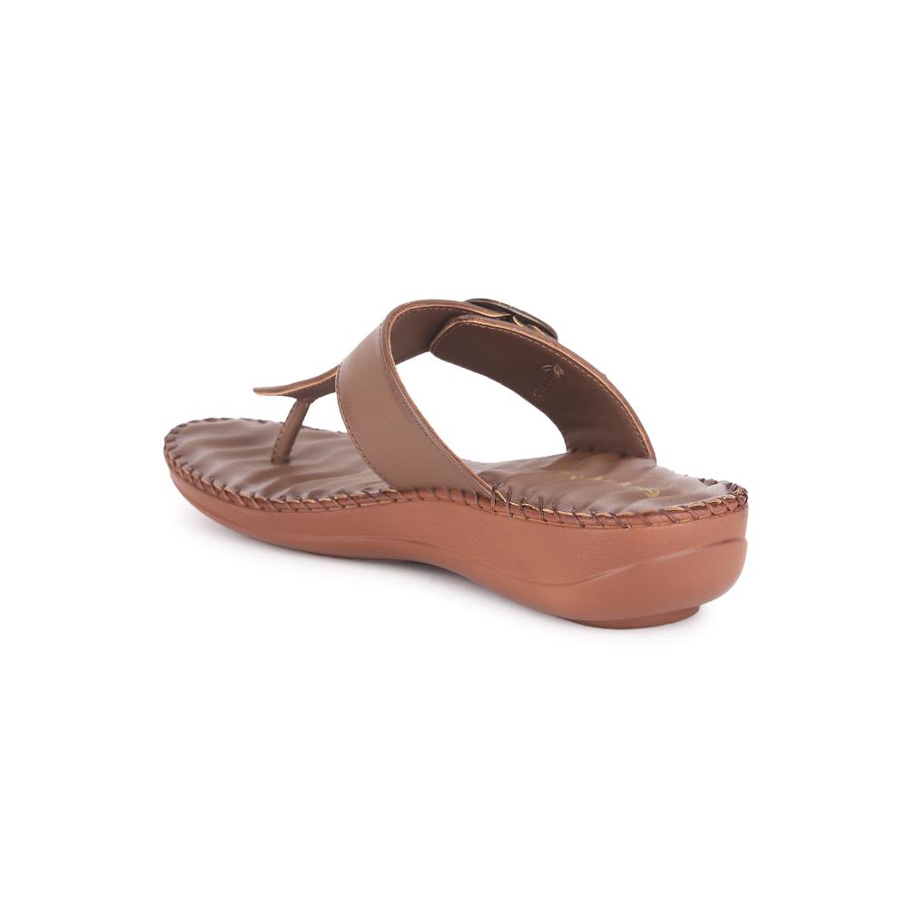 Healers Casual Tan Slippers For Women DELMA-3E By Liberty