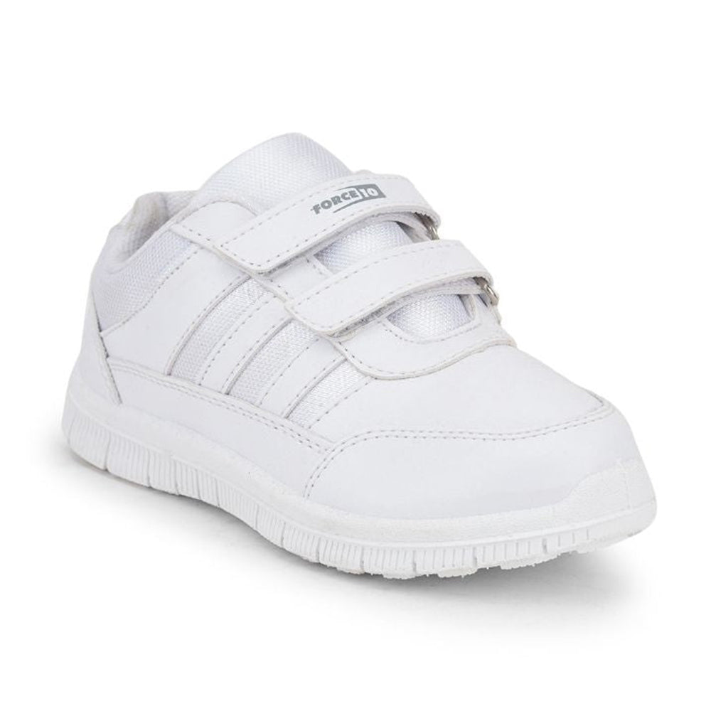 Force 1 School Non Lacing Shoes For Kids (White) Gola-3 By Liberty