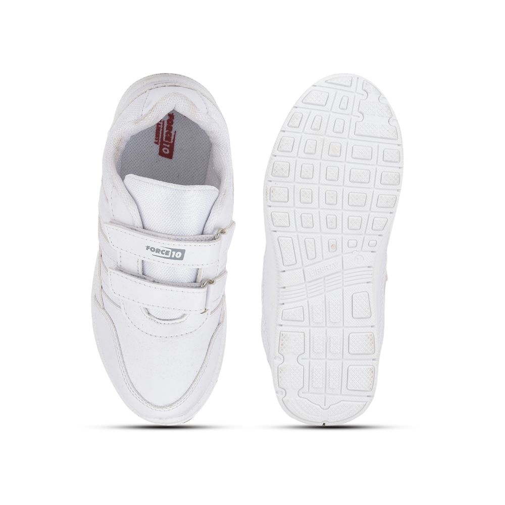 Force 1 School Non Lacing Shoes For Kids (White) Gola-3 By Liberty