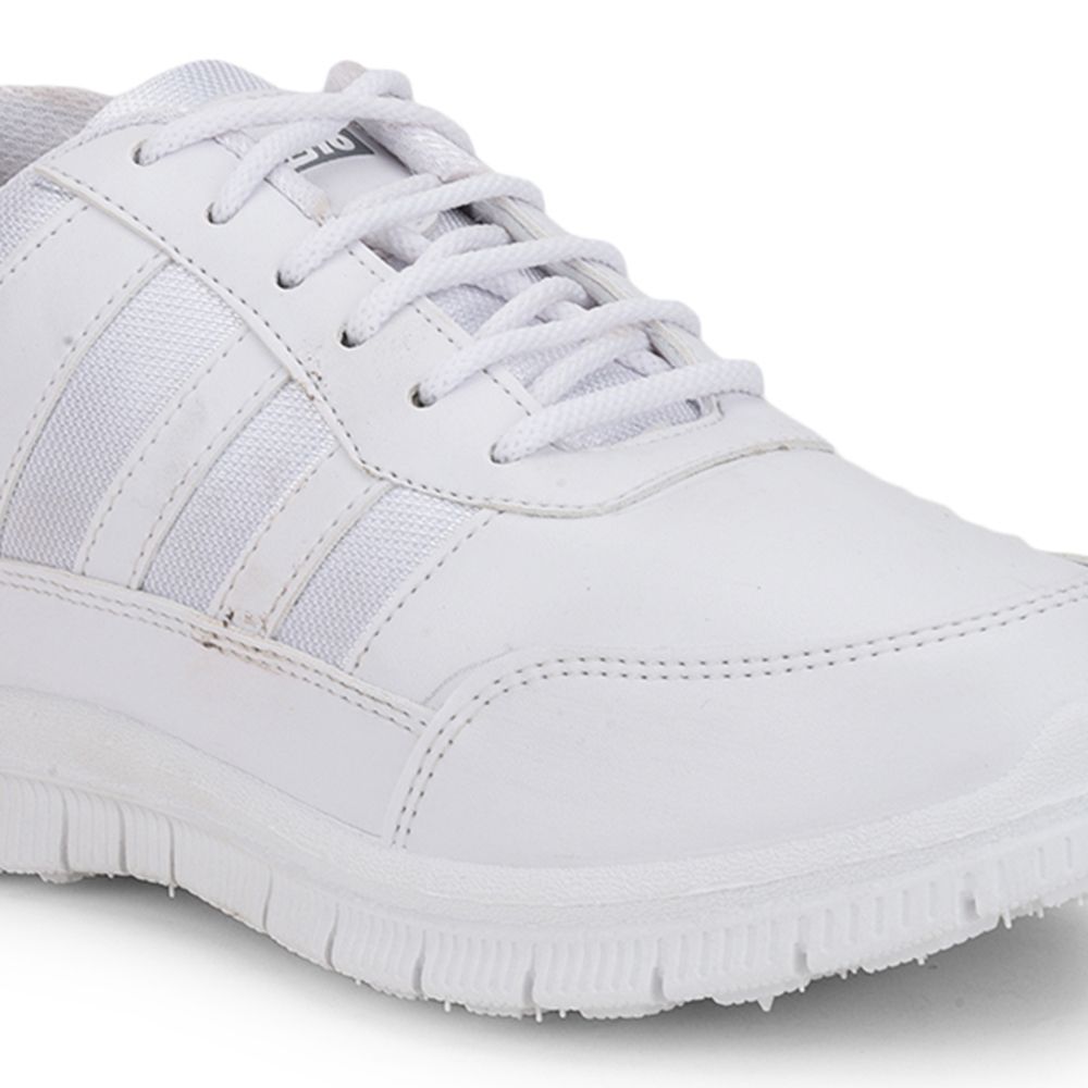 Force 1 School Lacing Shoe For Kids ( White ) Gola-3L By Liberty