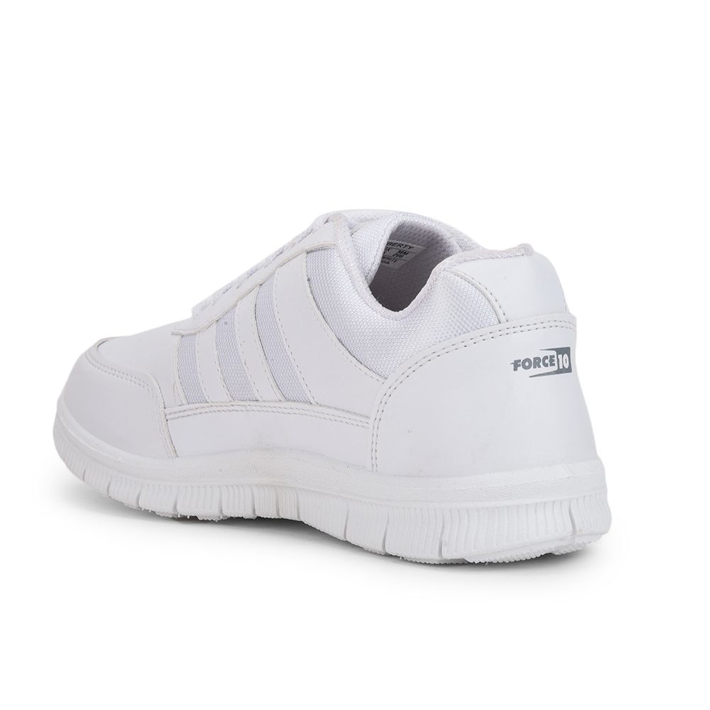 Force 1 School Lacing Shoe For Kids ( White ) Gola-3L By Liberty