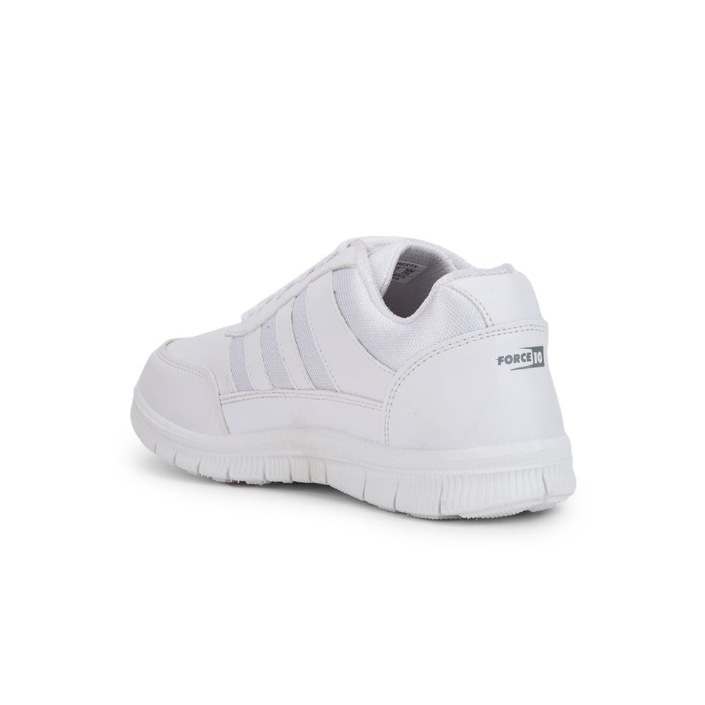 Force 1 School Lacing Shoe For Kids ( White ) Gola-3L By Liberty