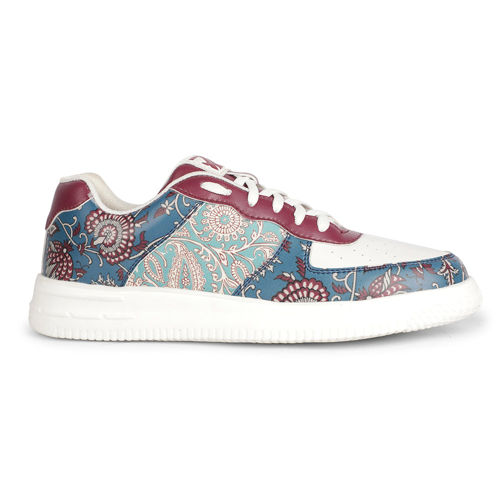 Leap7x Lacing White Block Printed Casual Sneakers For Men MJH-M3 By Liberty