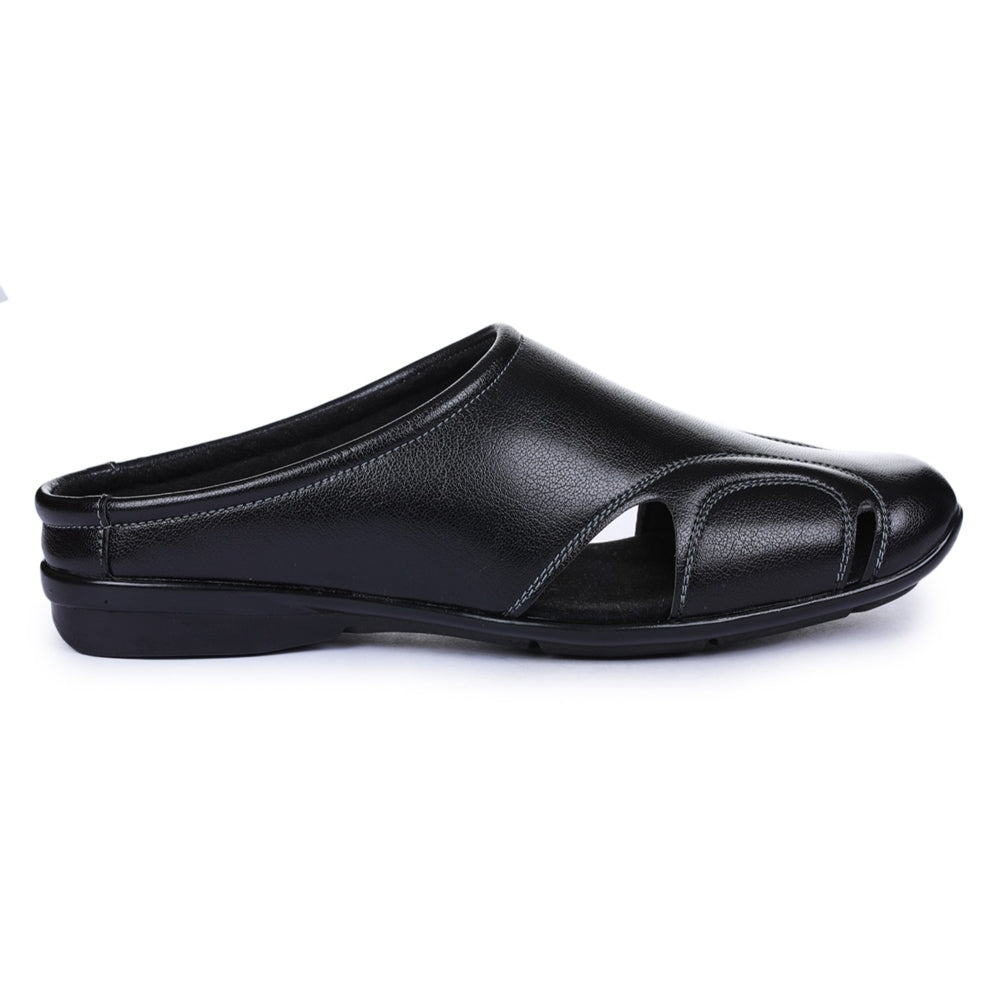 Fortune Black Casual Slip-on Mules For Men J-153 