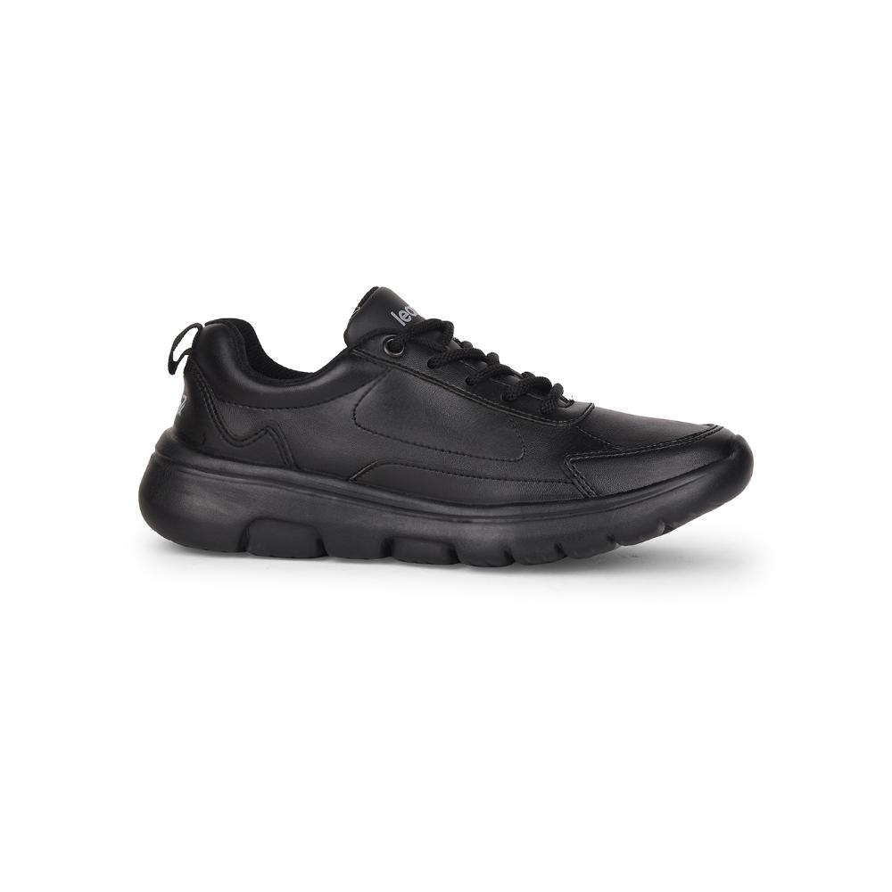 Leap7x Black Lacing Uniform School Shoes For Kids SCHLSTAR-L 