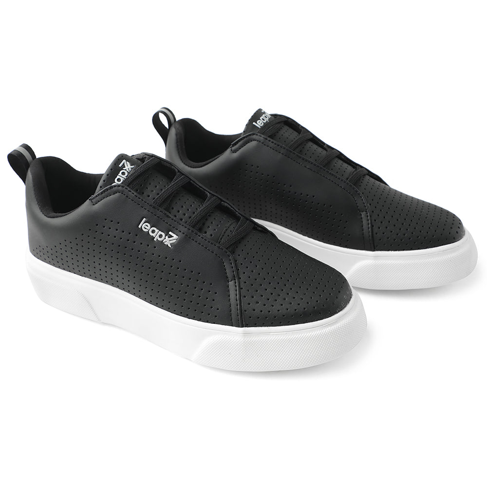 Leap7x Lacing Black Casual Sneakers For Men CROATIA-2E 