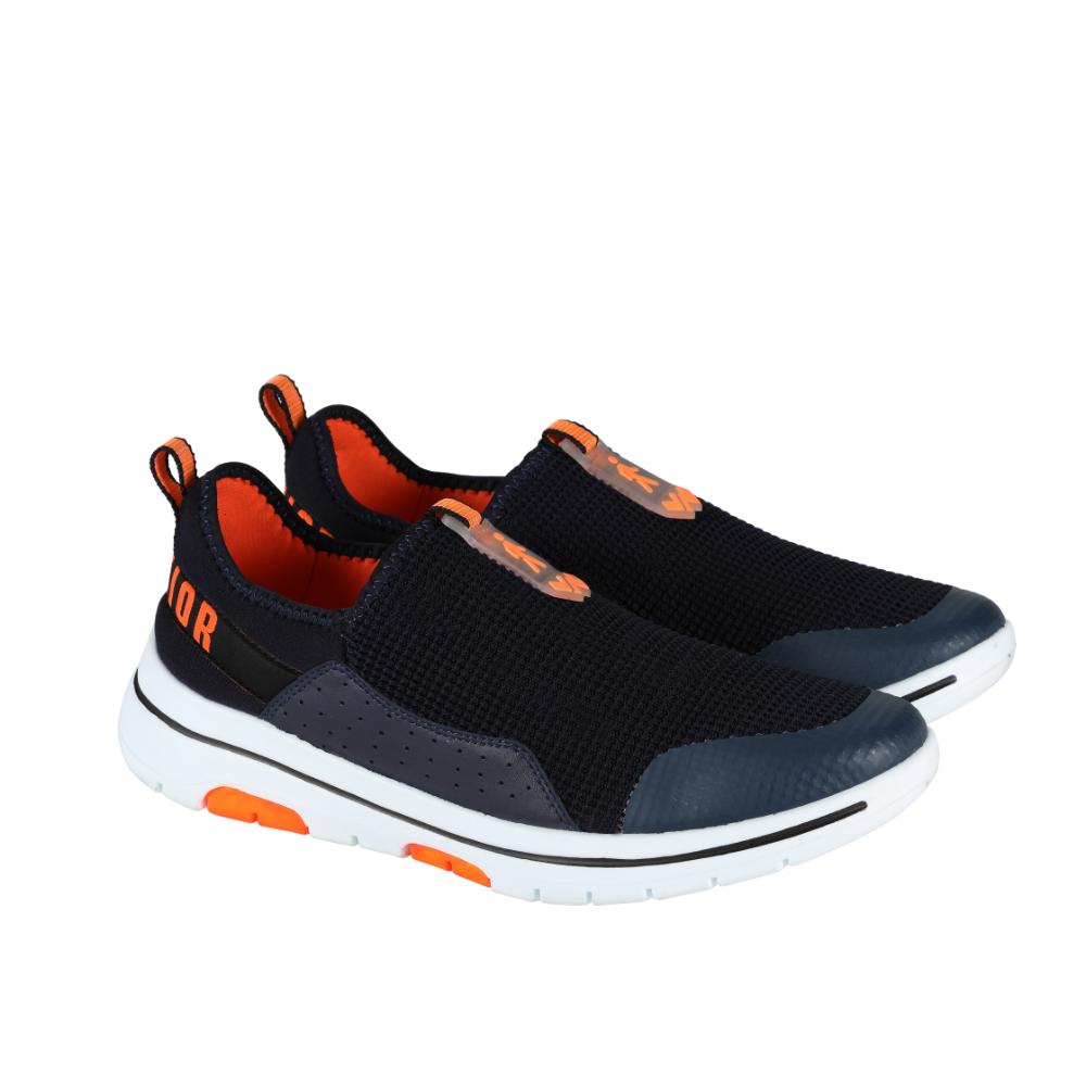 Warrior Orange Non-Lacing Casual Shoes For Men Easy Walk By Liberty