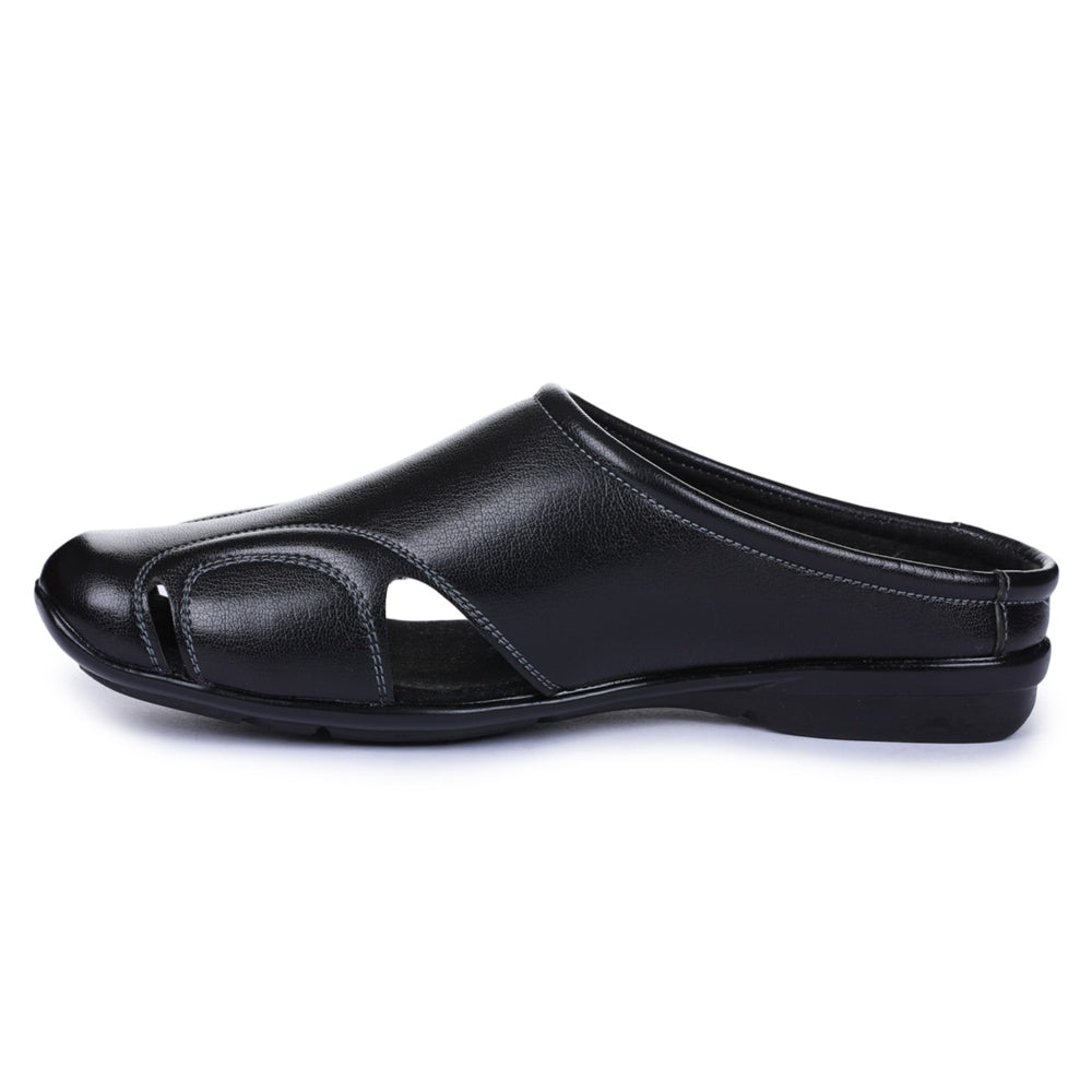 Fortune Black Casual Slip-on Mules For Men J-153 