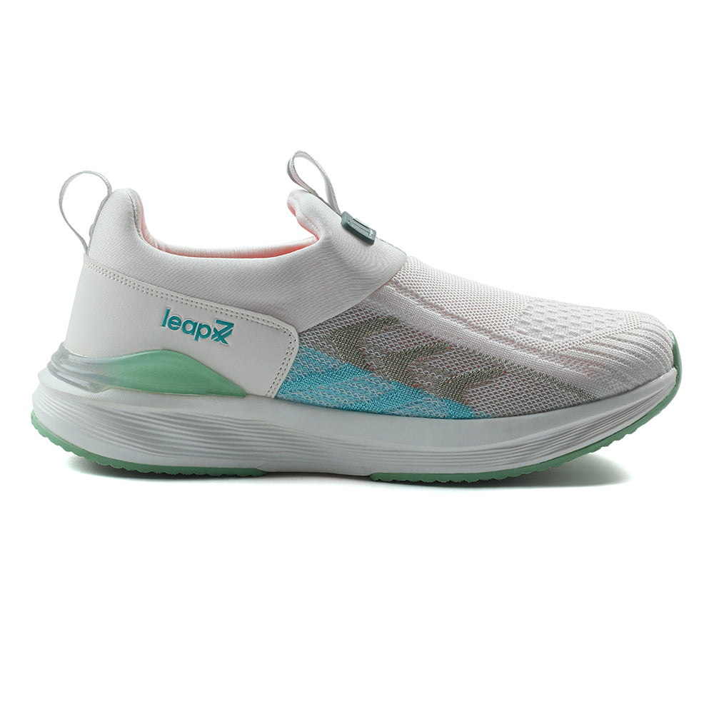 Leap7x White Non Lacing Sports Walking Shoes For Women AHANA 